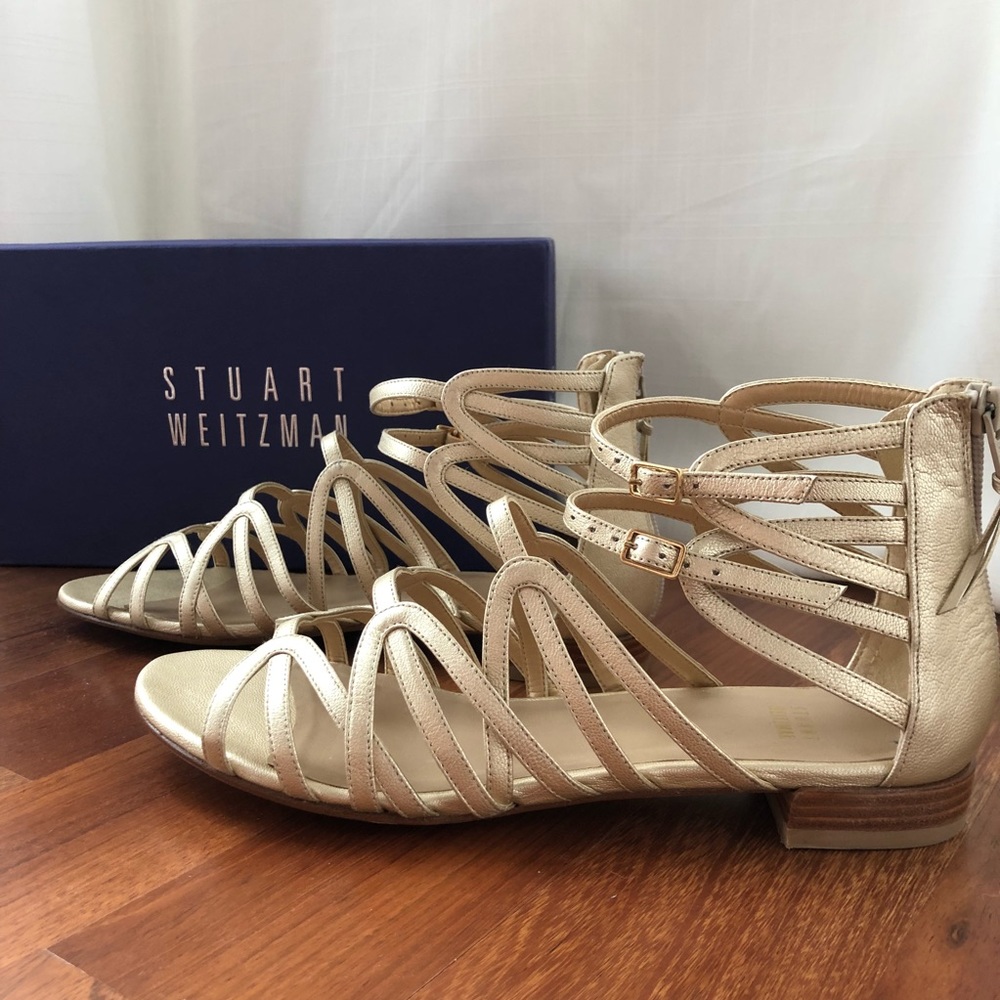 Stuart Weitzman Gold Athens Gladiator Sandal